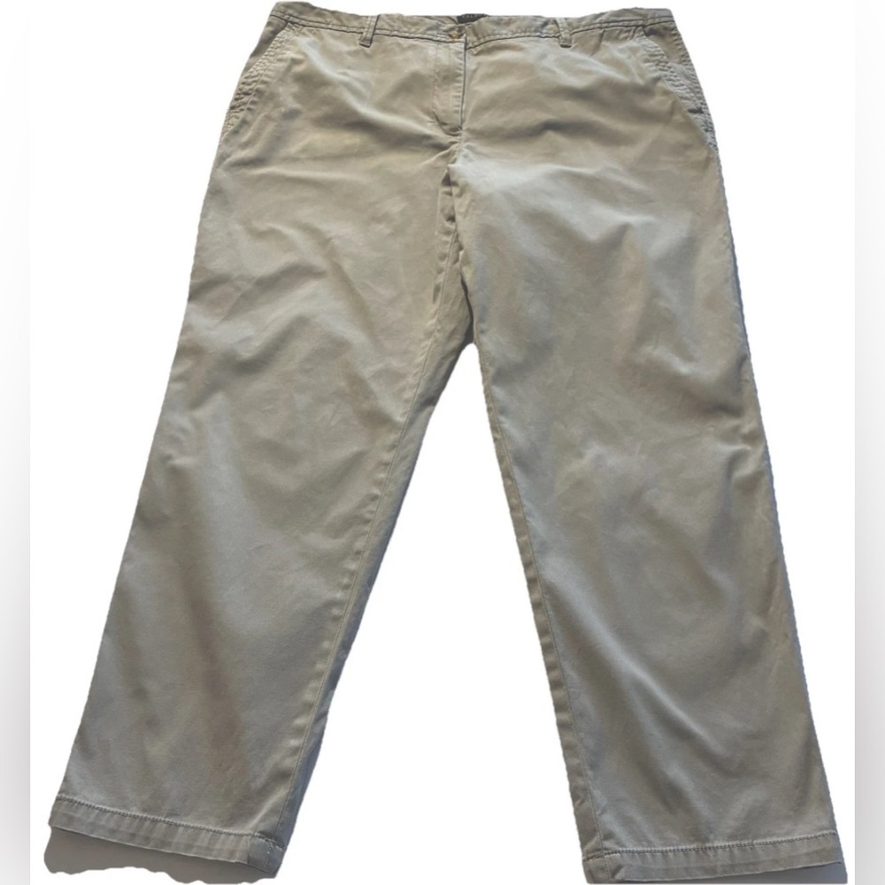 Talbots Gray Relaxed Chino Straight Leg Pants Womens Size 16